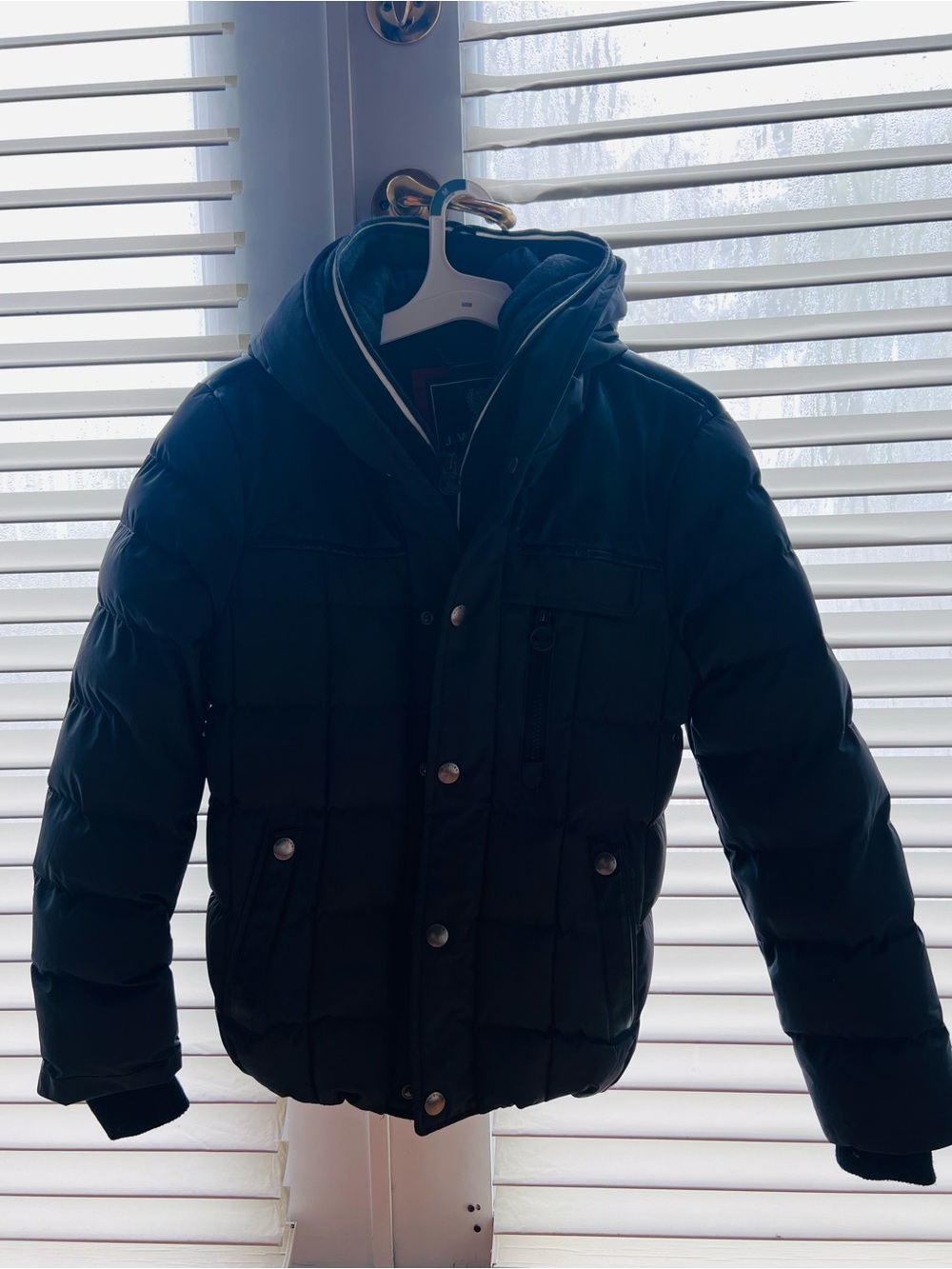 Men's Black Puffer Jacket with Hood